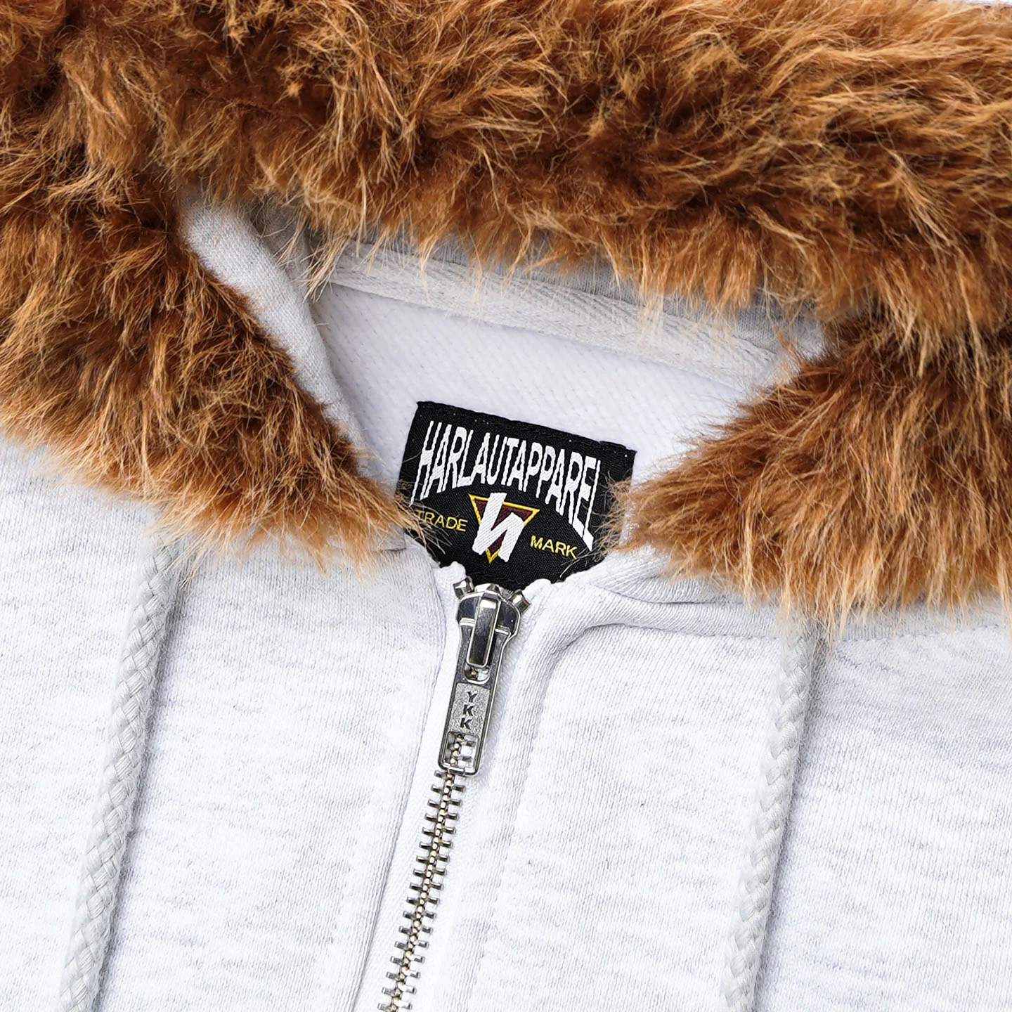 FAUX FUR ZIP HOODIE - ASH - Image 4