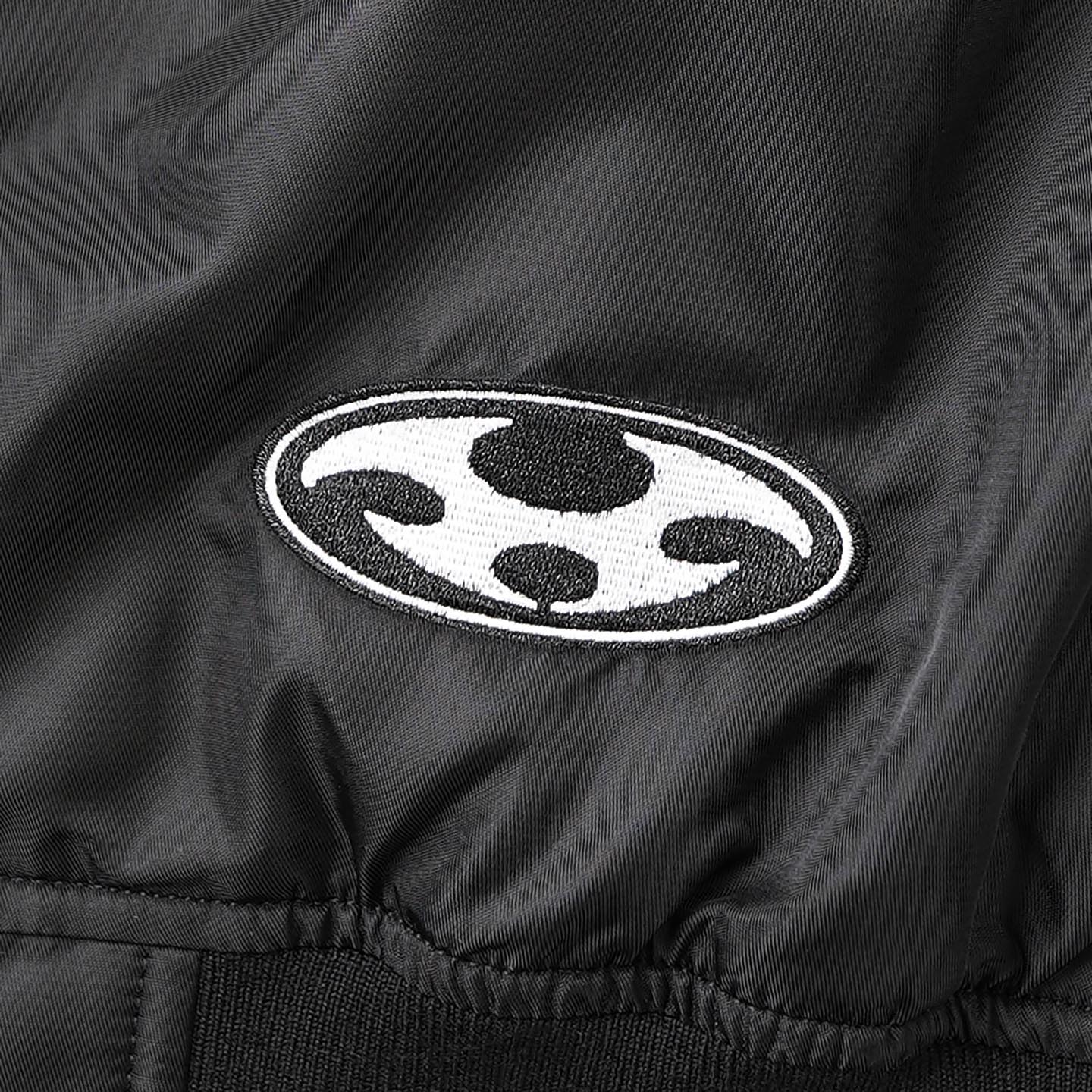 HOODED BOMBER JACKET - BLACK / RED - Image 6