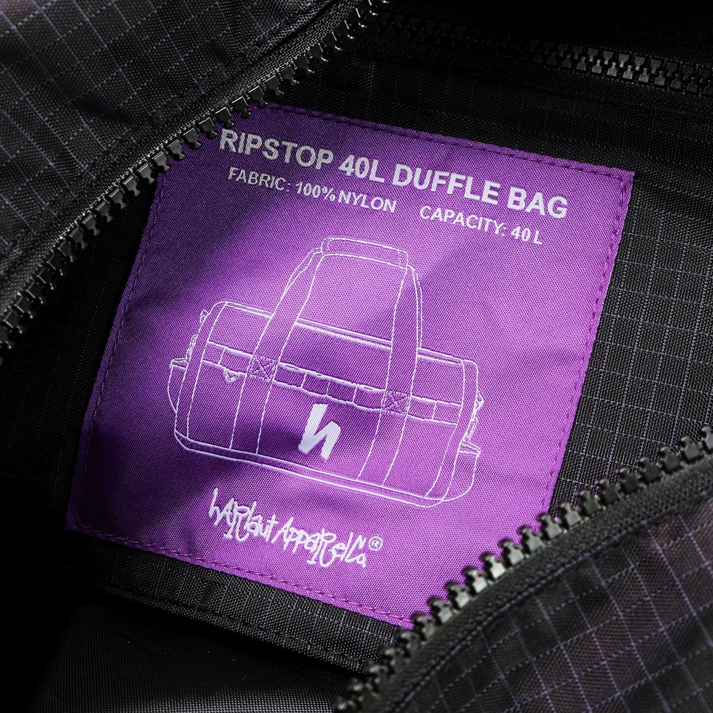 RIPSTOP 40L DUFFLE BAG - BLACK - Image 7